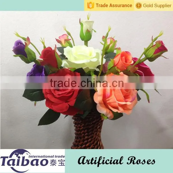 New year decoration PU material long stem green real touch flower rose