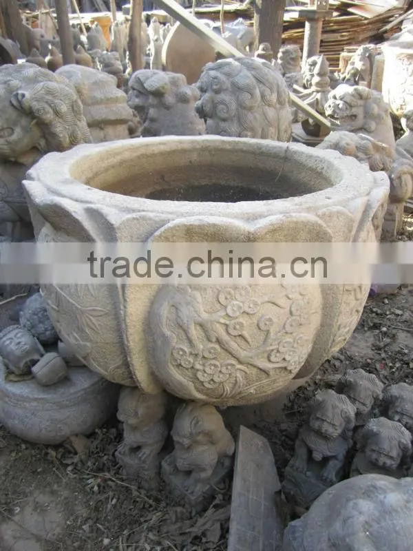 Chinese Antique Outdoor Garden Stone Water Manger