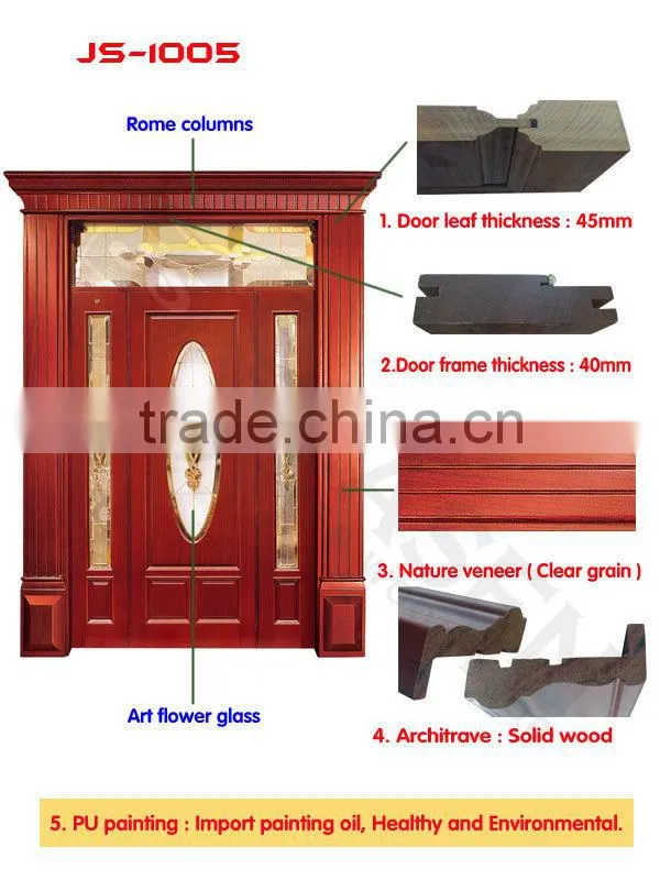 double swing interior hdf wood door model