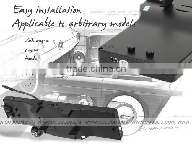 5 inch HD Car DVR with hd 720P and 180 degrees