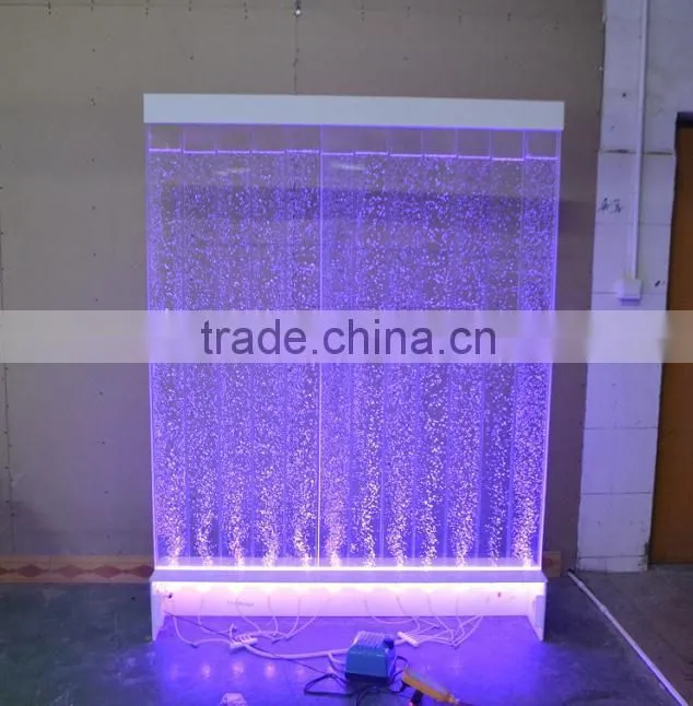 home decorative acrylic LED water bubble wall, Red Bubbling Water Fountain