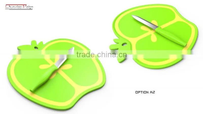 cute Fruit shaped design bamboo Chooping board, multi color cutting board