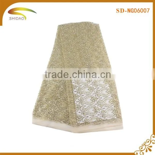 NG06007 Customers wholesale African glitter lace for garment wedding dress making fabric