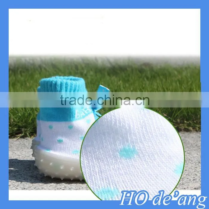 HOGIFT baby rubber sole sock shoes,Child-slip floor socks,Knitting multicolor bow socks
