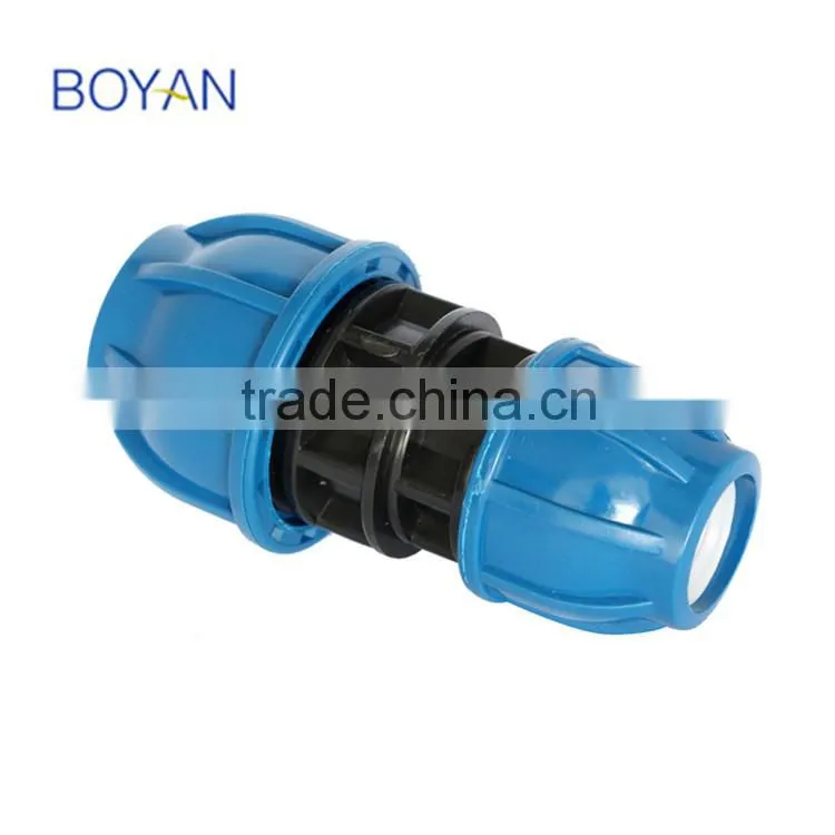 PP compression quick pipe fitting coupling reducer