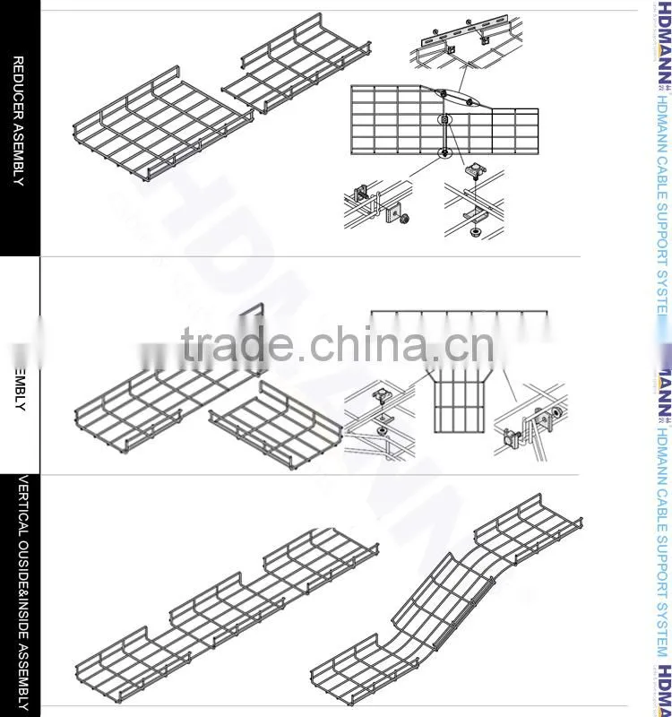 indoor cable tray electro galvanized wire mesh stainless steel trays