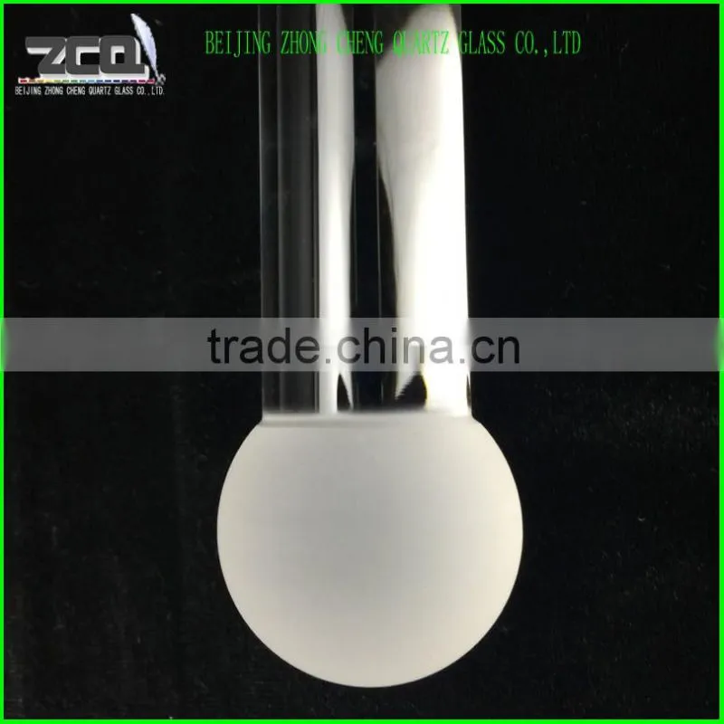 Quartz glass rod with a ball ending by fine grinded