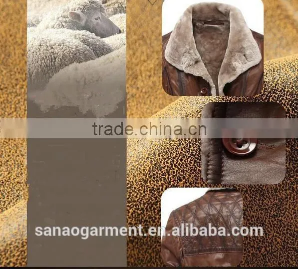 sheep leather lamb wool jackets for men wholesale