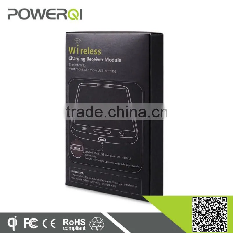 Powerqi universal qi wireless charger receiver module for micro usb phone
