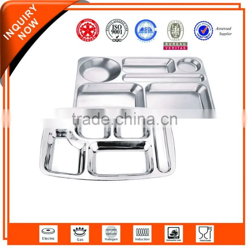 cheap square dinner Stainless steel snack plate