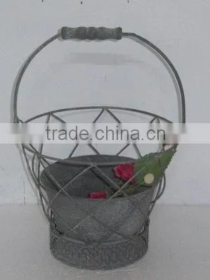 100775F- round metal basket