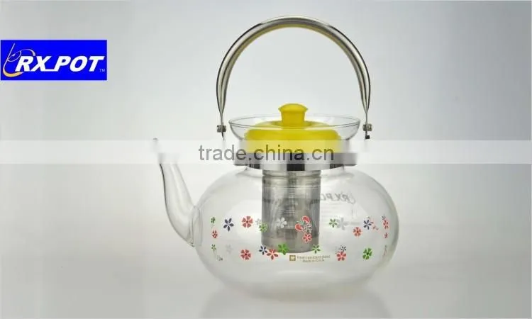 Hot Selling Useful Gift Hand Blown Heat Resistant Borosilicate Glass Coffee Pot 1300J/1600J/2200J