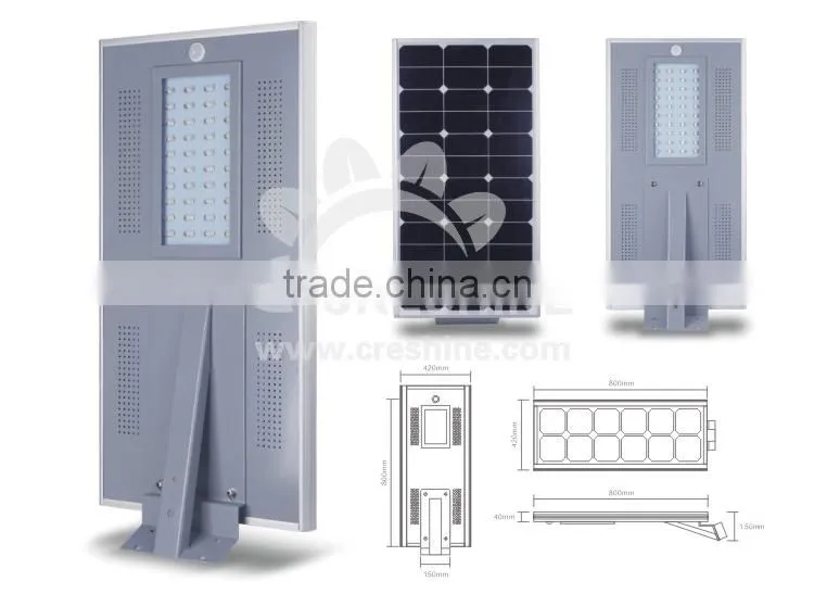 Aluminum Alloy LED Integrated Solar Street Lamps with Li-fe Battery