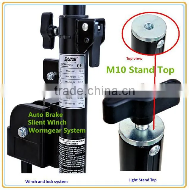 High Quality heavy duty tripod speaker crank handle protable tripod light stand with winch