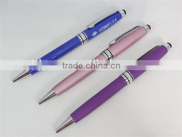 4 in 1 Metal Engraved LED light and laser pen multifunction touch pen
