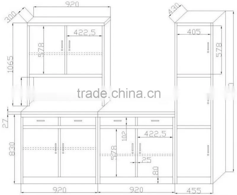 Colorful metal clothing wardrobe / closet cupboard / stainless steel locker