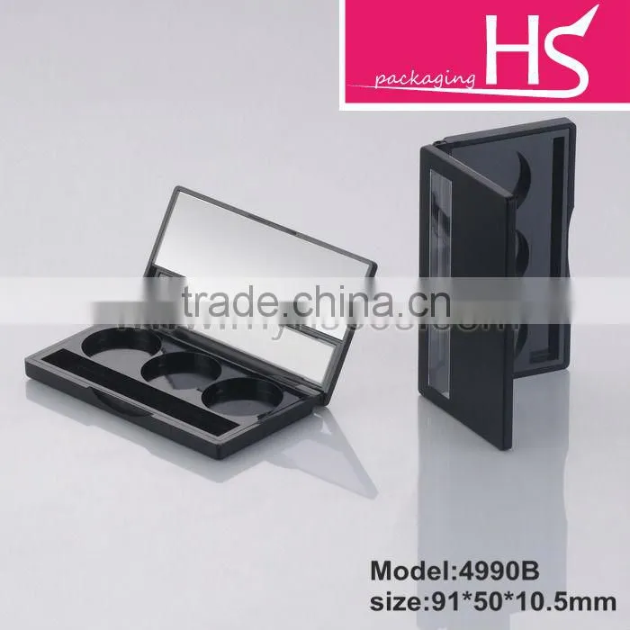 Wholesale 3 color empty eyeshadow container