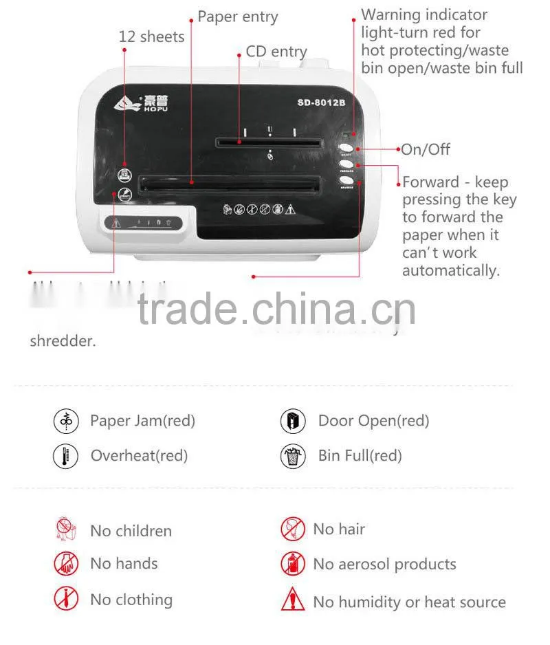 Fashion Standard paper destroyer/CD shredder from Hopu made in China
