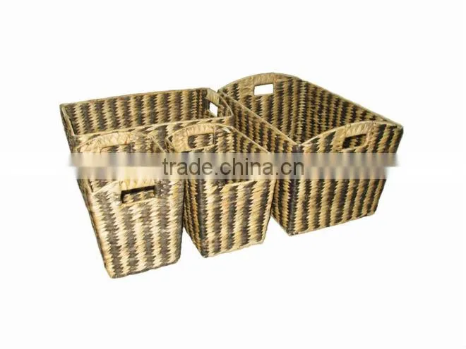 2015 New Product Rectangle Water Hyacinth Basket for Home Decoration and Furniture