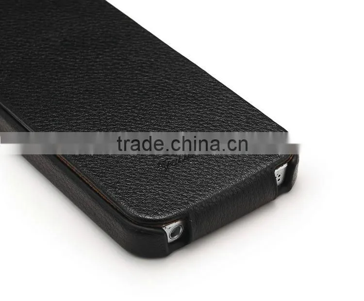 2013 New arrival hot sell design Litchi veins Flip Cowskin leather smart case for iphone5,for iphone5 case