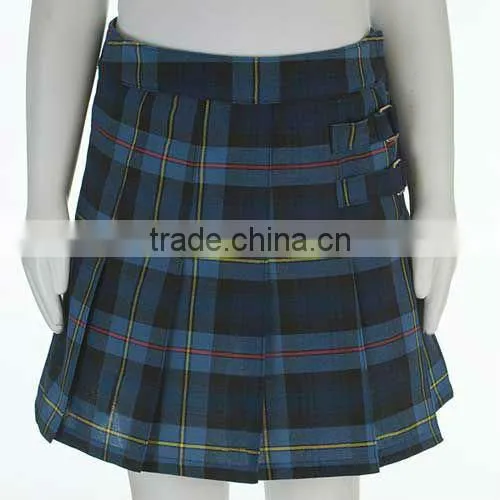 China wholesale knee length cotton school uniform plaid skirts
