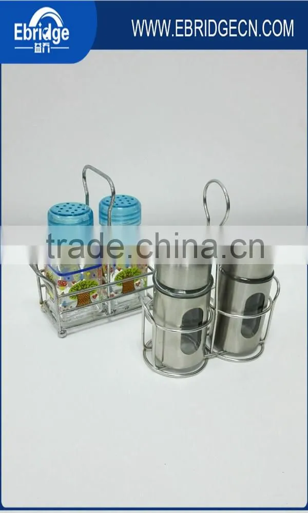 Modern Stainless Steel Salt And Pepper Shaker Seasoning Bottle Condiment Set