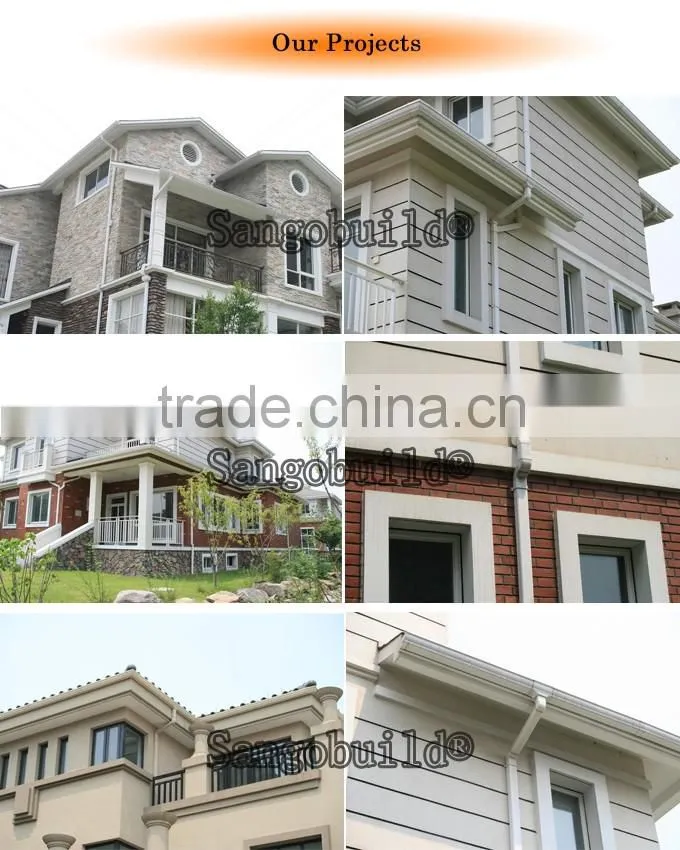 Hangzhou Factory PVC Rain Gutter, Plastic Material 5.2 inch Rectangular Gutter