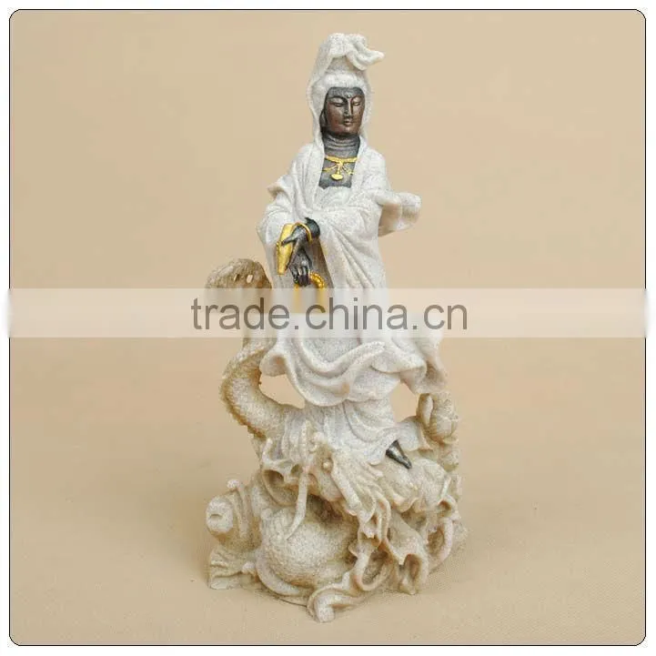 Sanstone Kuan yin Statue, female buddha statue ,stone buddha garden fountain