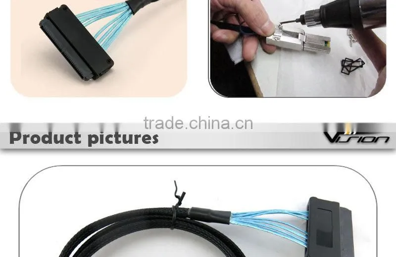 1m External Mini SAS 26pin (SFF-8088) Male to Internal Mini SAS 32pin (SFF-8484) female Cable