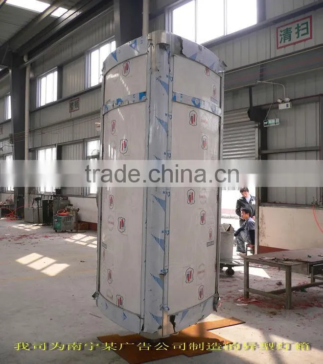 prefab three-face advertising light box with stand/prefab outdoor advertising light box with stand/prefab guidepost light box