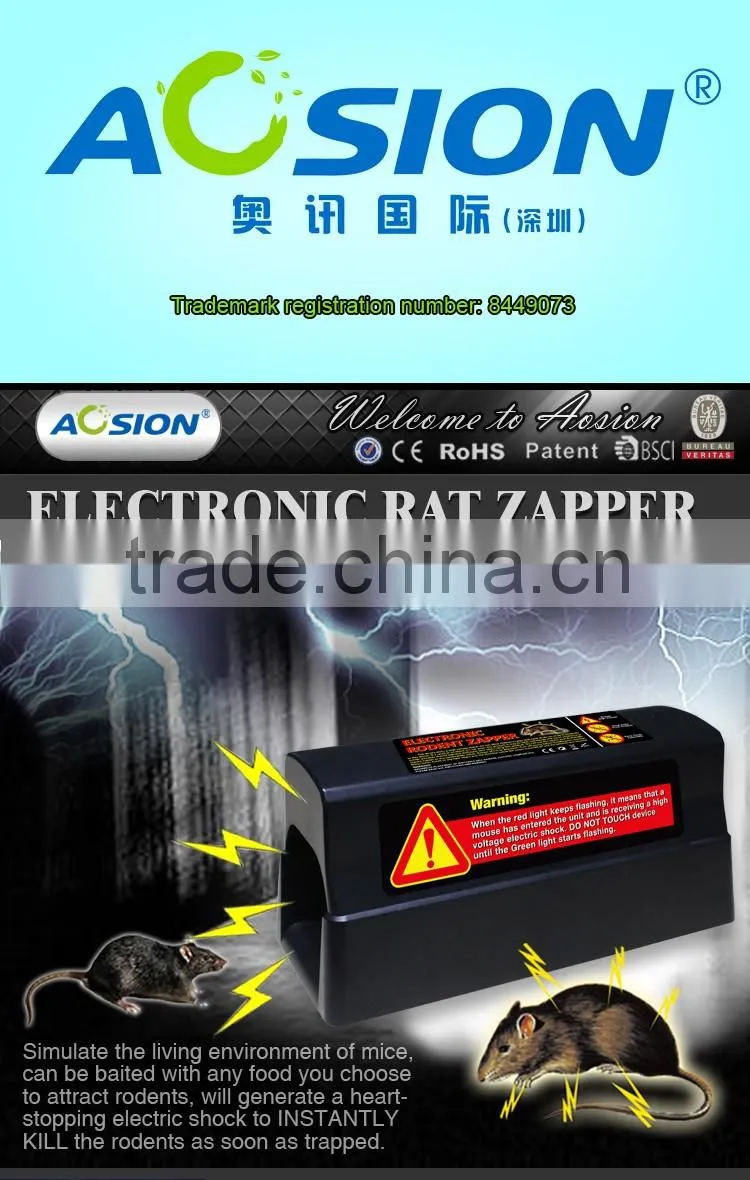 Aosion high efficiency Smart Sensor&high voltage electronic rodent zapper for housing use