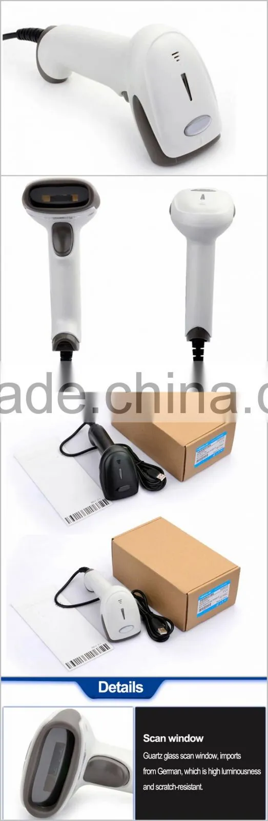 Handheld bi-directional Laser Barcode Scanner Verifier With Hold Scanner USB Cable IPBS028