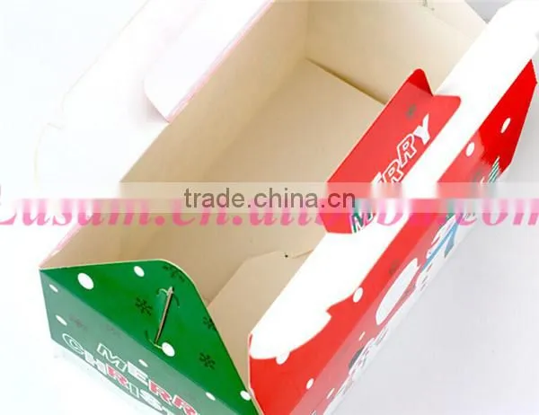 Merry christmas apple cake candy gift box,paper cardboard suitcase box with handle
