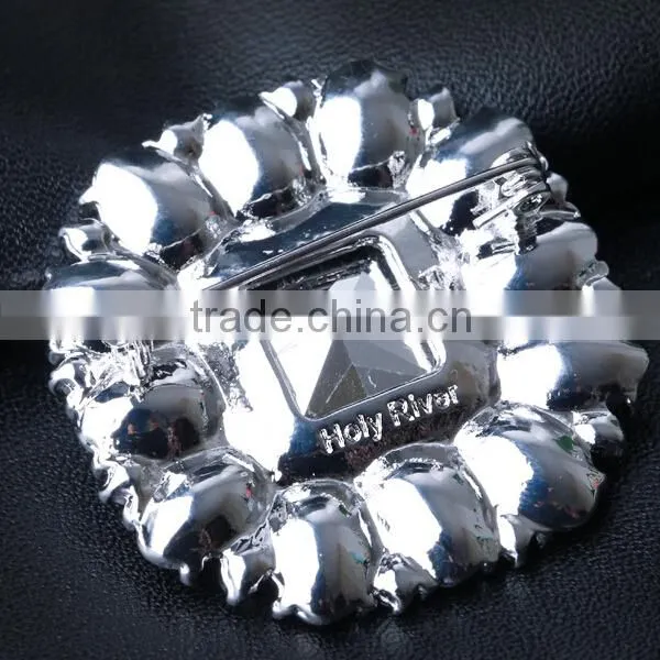 Square brass crystal china wholesale brooch