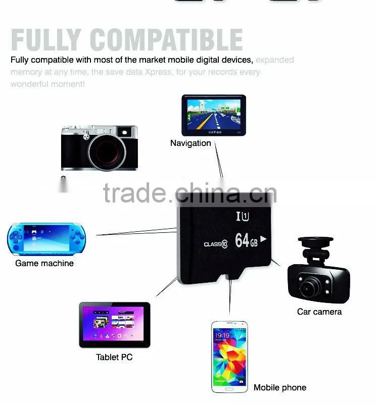 China supplier Wholesale camera laptop gps Custom logo Flash drive 16GB 32GB 64GB 128GBClass 10 SD micro memory TF card