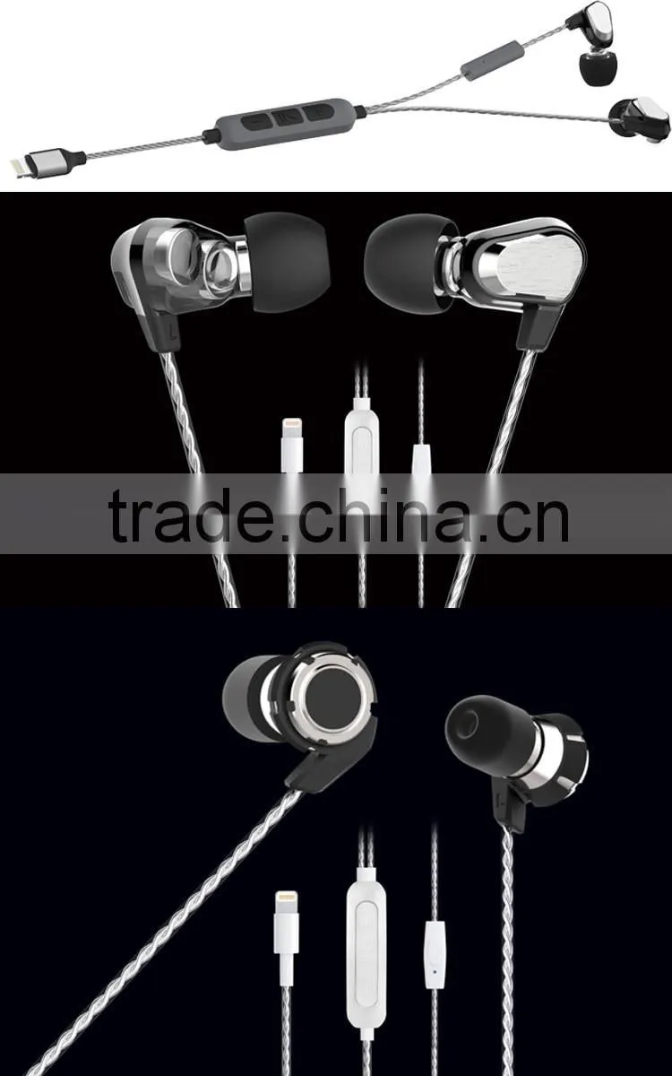 High quality China supply wired earphone with mic by MFi manufacutury