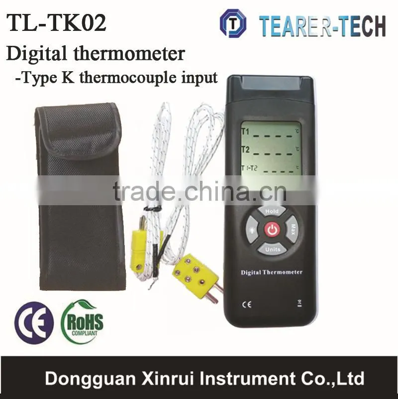Newly dual Type K thermocouple thermometer TL-TK02 with lowest price
