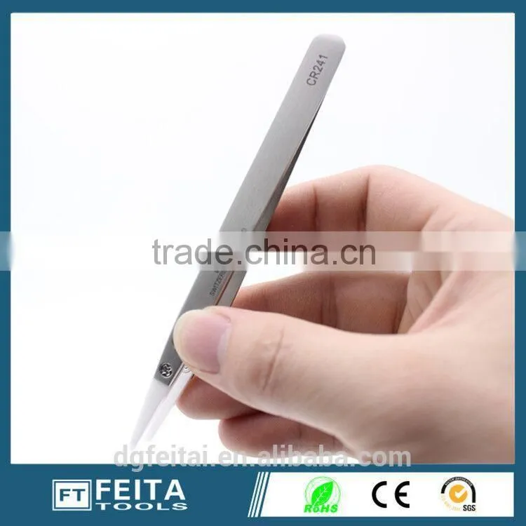 Heat Resistance CR241 Zirconia Ceramic tip Pointed Tweezers