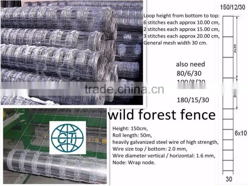 Hot Dipped Galvanized Grassland Fence For Cow And Cotton