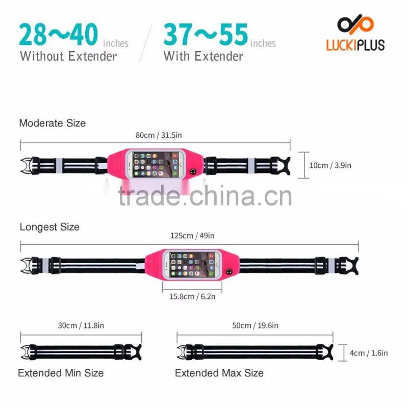 Luckiplus Running Belt Waist Pack,Sweatproof Reflective Belt Waist Bag for iPhone 6S/PLUS Transparent Touch Screen Window Green