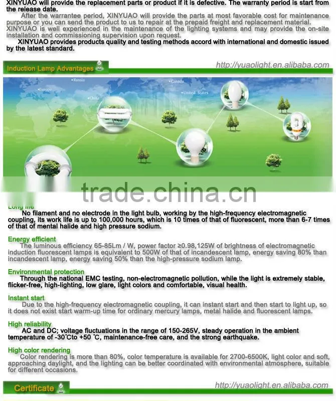 eco friendly induction magnetic lamp