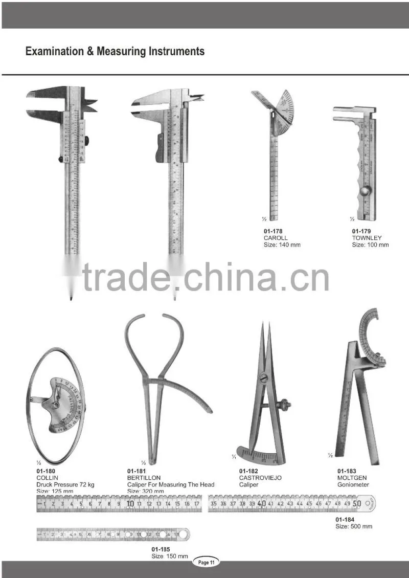 Surgical Examination & Measuring Instruments Collin Moltgen Goniometer Surgical Calipers