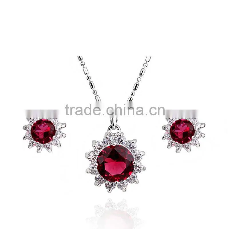 Red Jewelry Set Gemstone Jewelry Set Stud Earring Sets
