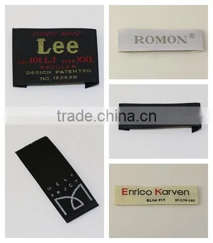 Fabric Woven Printed Clothing Label, 100% Polyester Satin Nylon Garment Care Label, Woven Garment Label