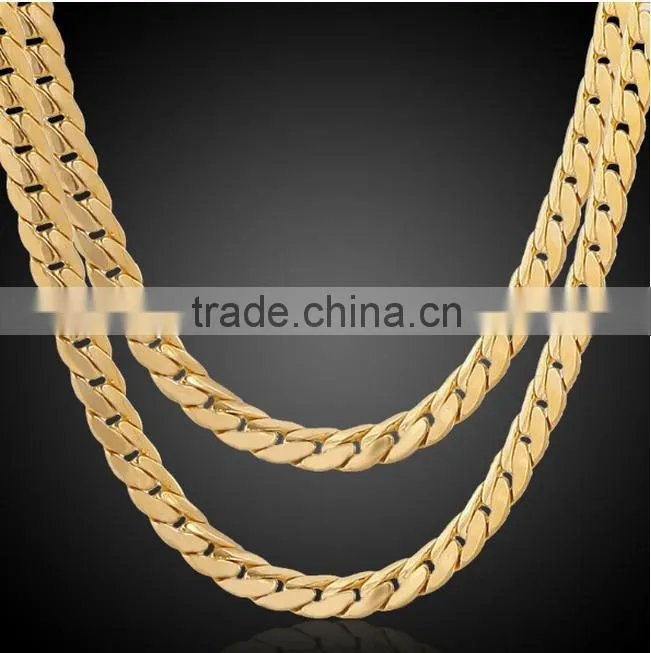 ATHENAA Two Tone Gold Plated Figaro Copper Bike Chain Bracelets