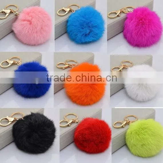 Rabbit fur ball for key chain decoration