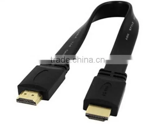 30CM Flat type HDMIA male to HDMIA male cable 24k gold plated