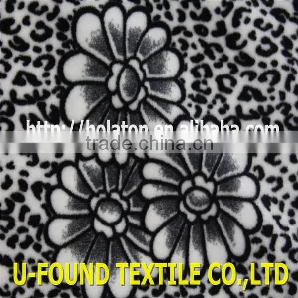 Spot Flower Printed Velvet KS Polyester Spandex Velvet Fabric For Garment