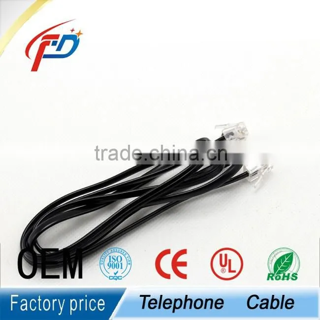 Flat Telephone Cables With RJ12 Connector