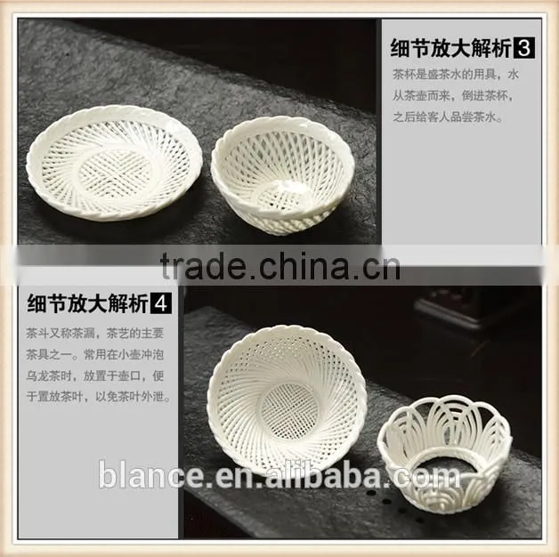 Porcelain Ceramic Type tea set in gaiwan design for cups with sauser